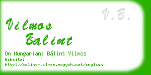 vilmos balint business card